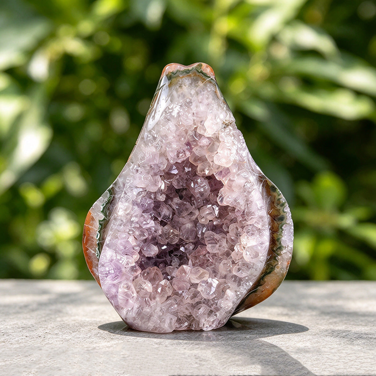 5.0"Geode Agate Crystal Snake Carving  #GDC0027