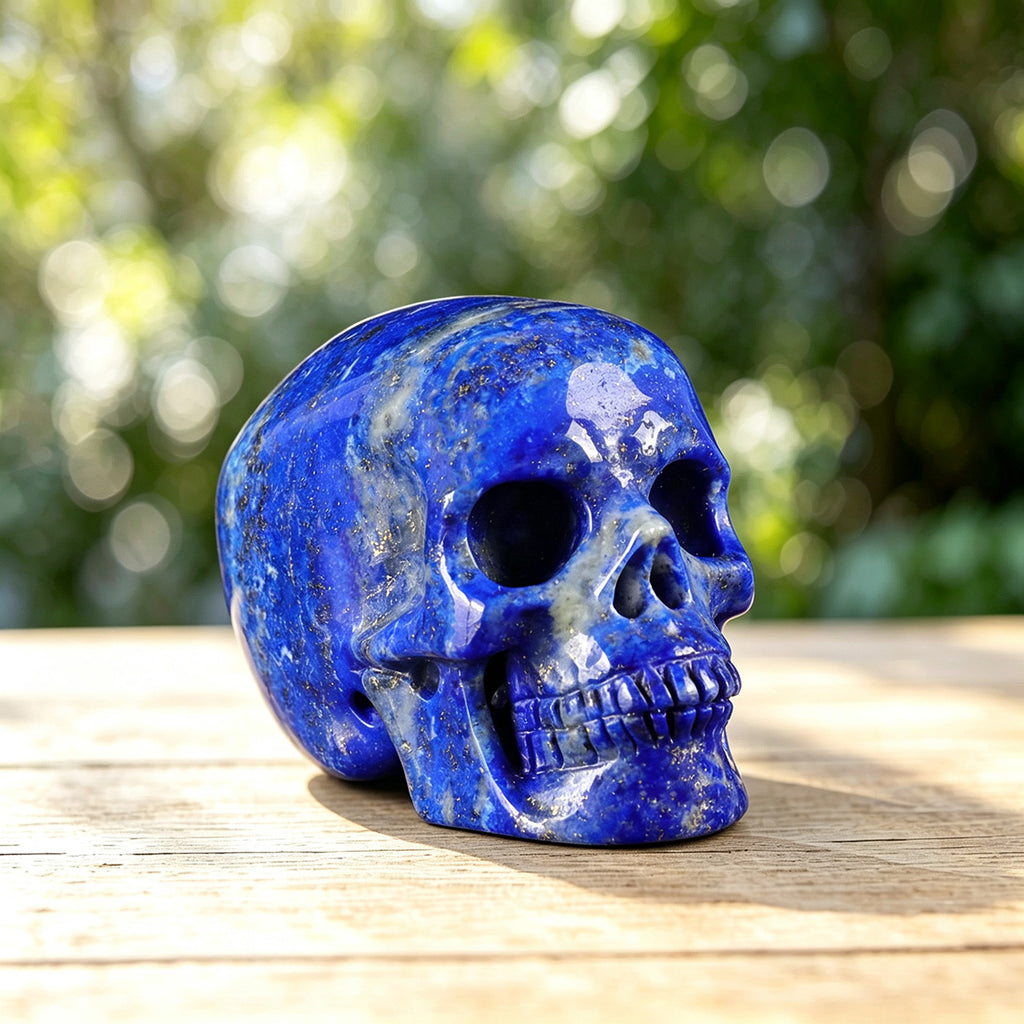 2.2" Lapis Lazuli Human Skull Carving  #SKH22016