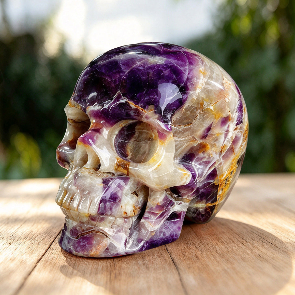 4.5" Dream Amethyst Crystal Skull Carving  #SKH45023