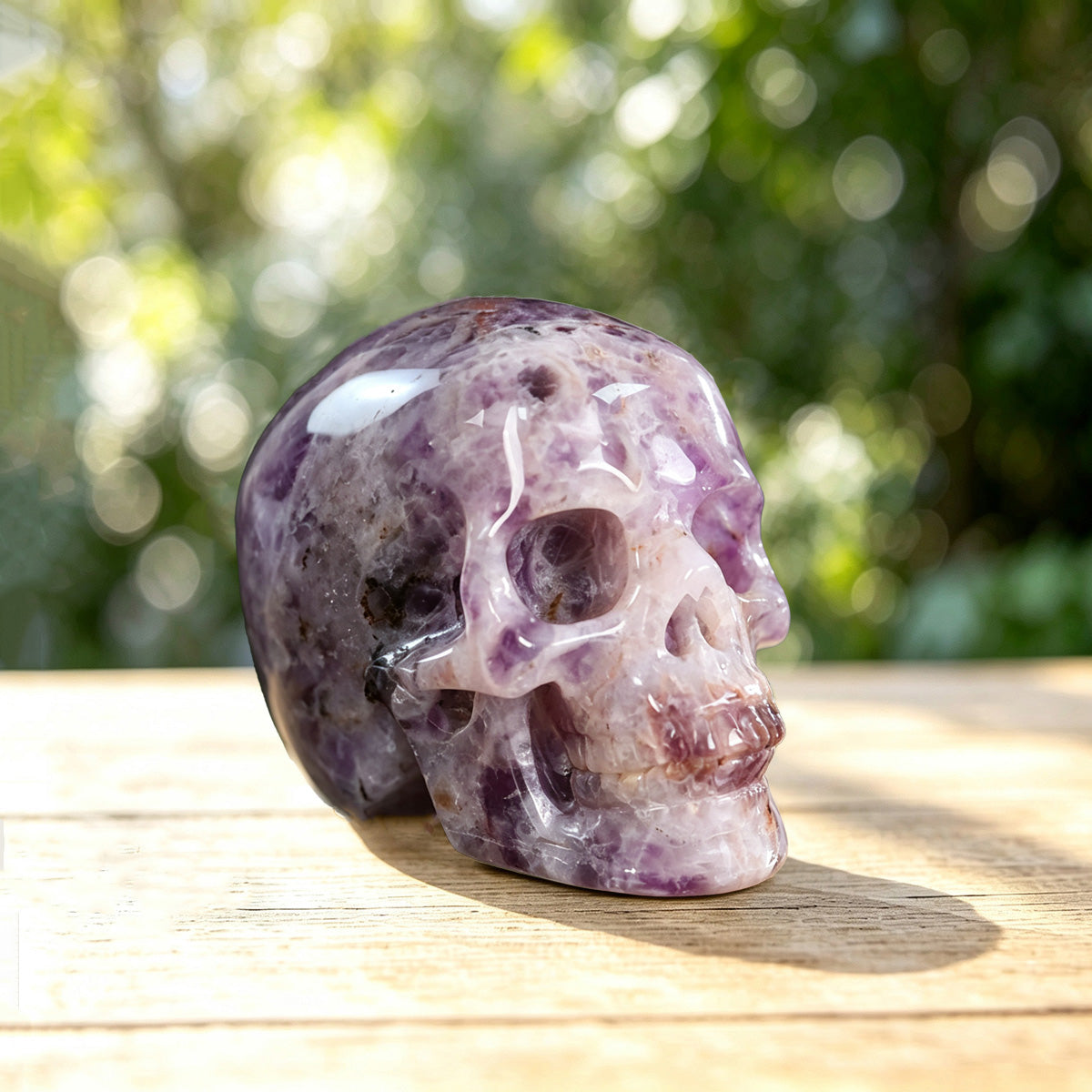 2.2" Amethyst Crystal Skull Carving  #SKH22038