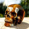 4.5" Tiger Eye Crystal Skull Carving  #SKH45009