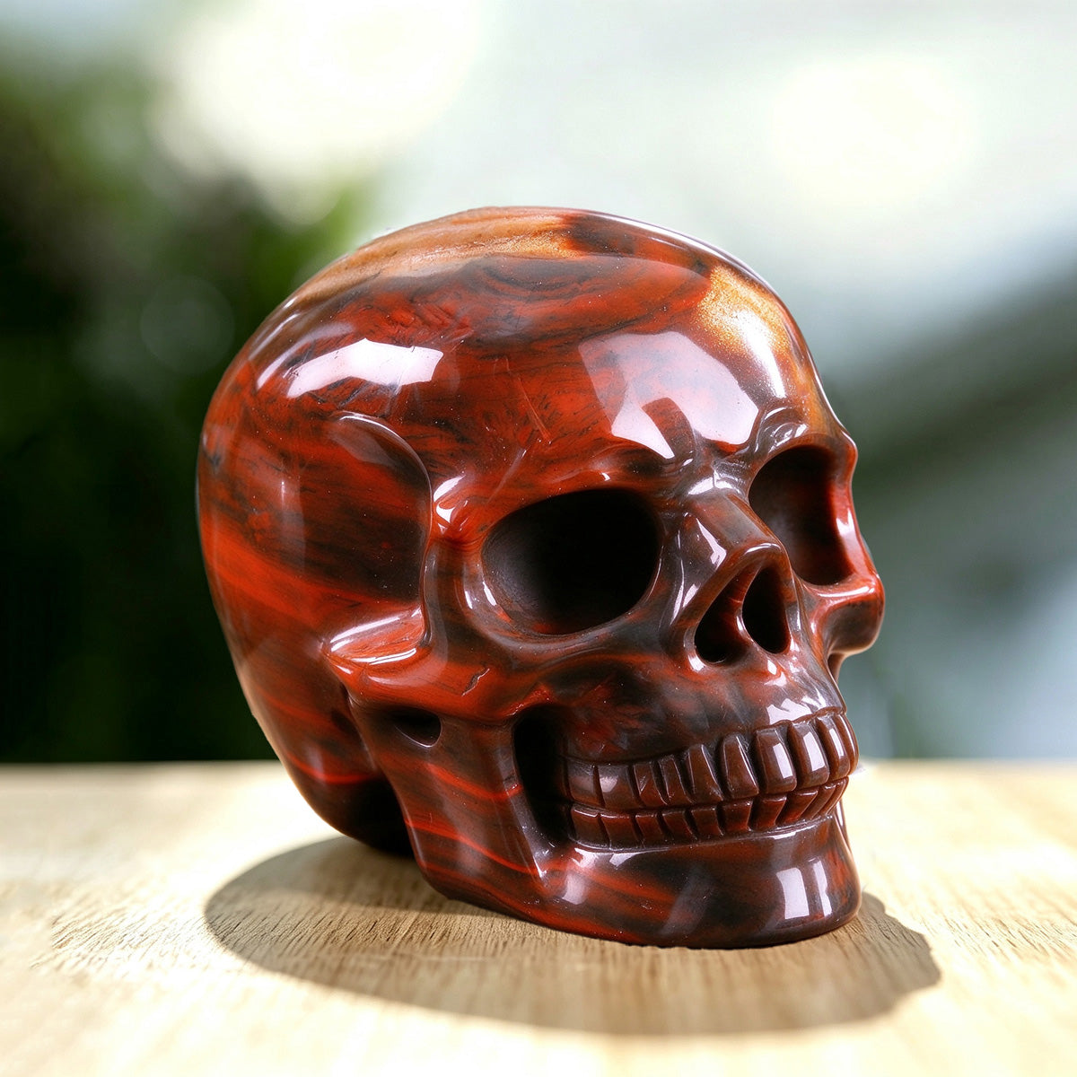 3.0" Red Jasper Crystal Skull Carving  #SKH30104