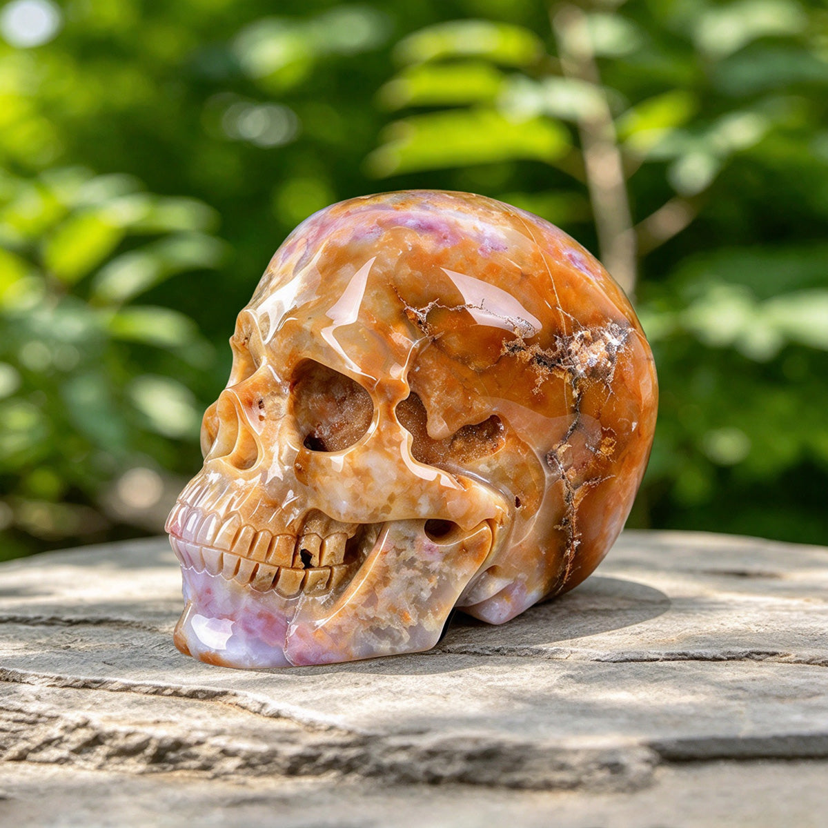 8.6" Chalcedony Jasper Crystal Skull Carving  #SCS0008