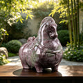 3.0" Jiulong Jade Tang Horse Carving  #CHA0024