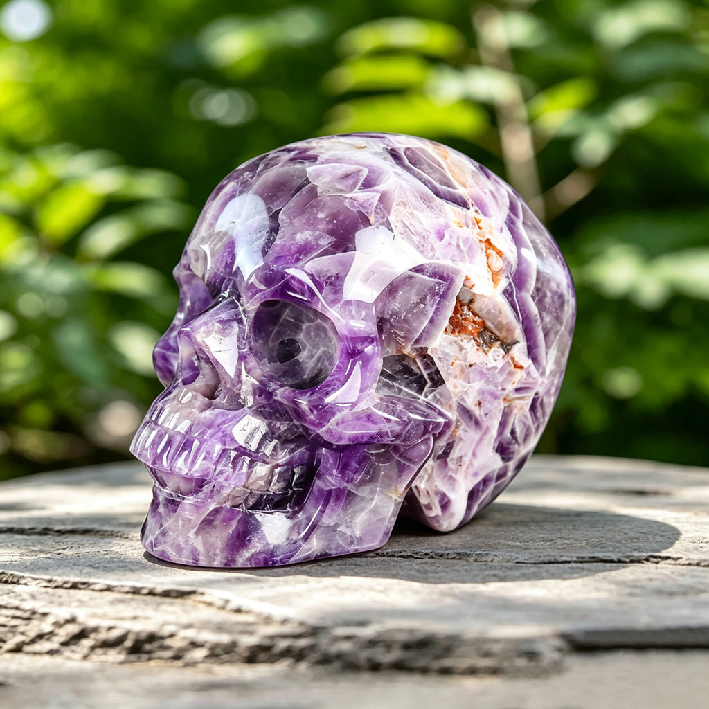 7.0" Dream Amethyst Skull Carving  #SCS0012