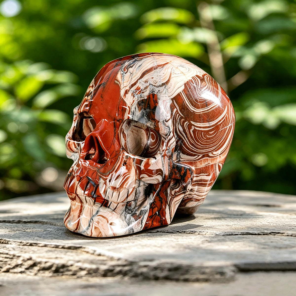 10.0" Red Jasper Huge Skull Carving  #SCS0004