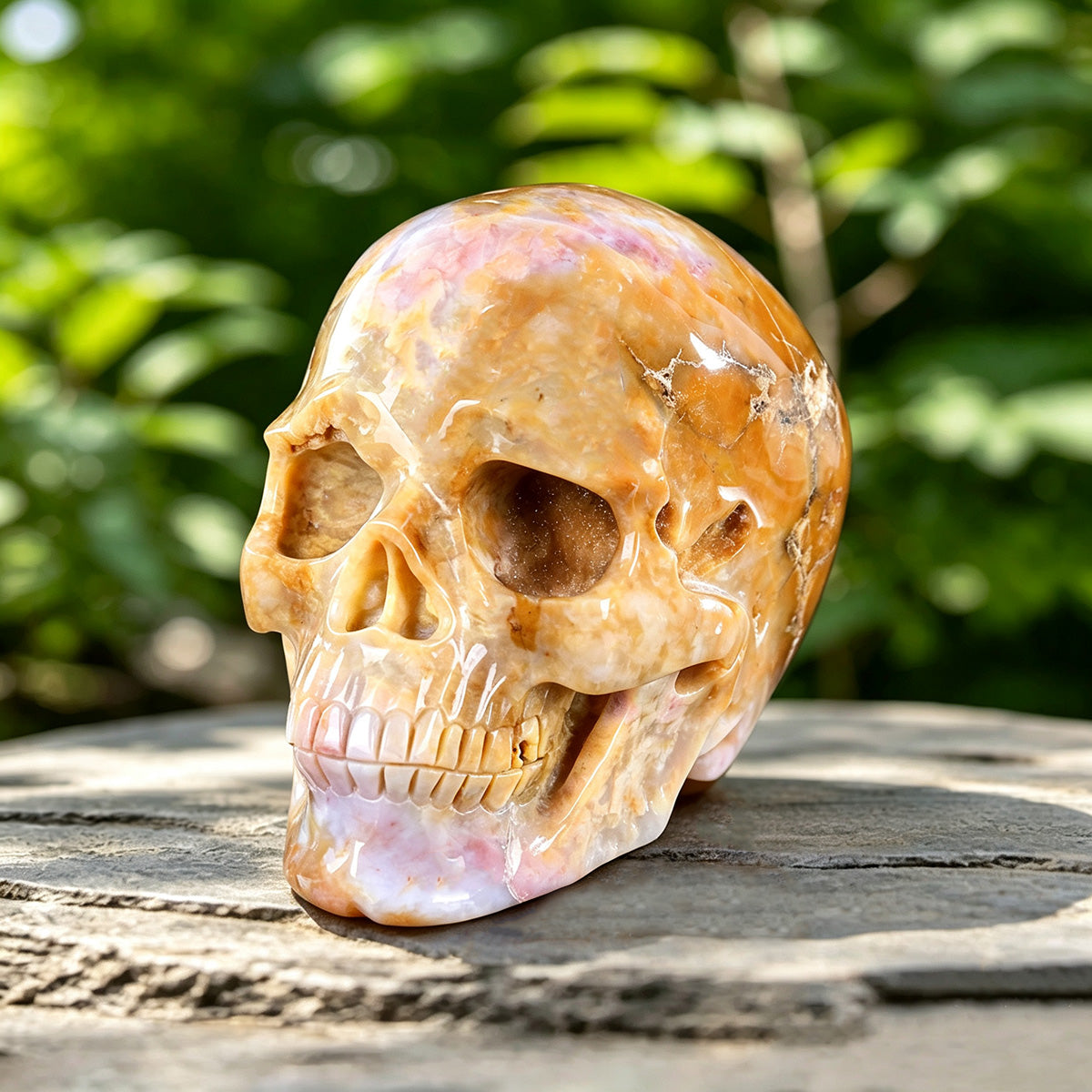 8.6" Chalcedony Jasper Skull Carving  #SCS0008