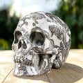 4.5" Black Crazy Agate Crystal Skull Carving  #SKH45011