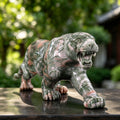 9.0" Jiulong Jade Leopard Carving  #CTC0056
