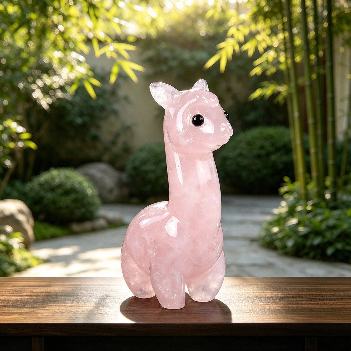 1.4" Rose Quartz Alpaca Carving  #CHA0031