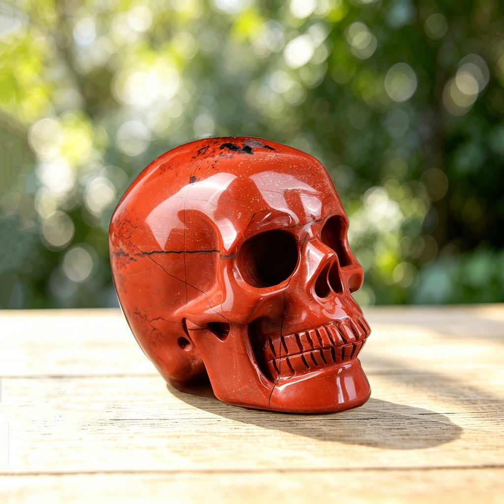 2.2" Red Jasper Crystal Skull Carving  #SKH22023