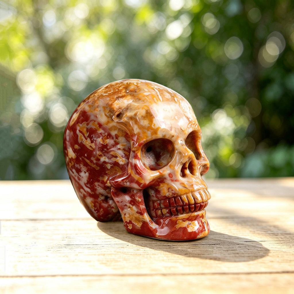 2.2" Agatized Coral Crystal Skull Carving  #SKH22041