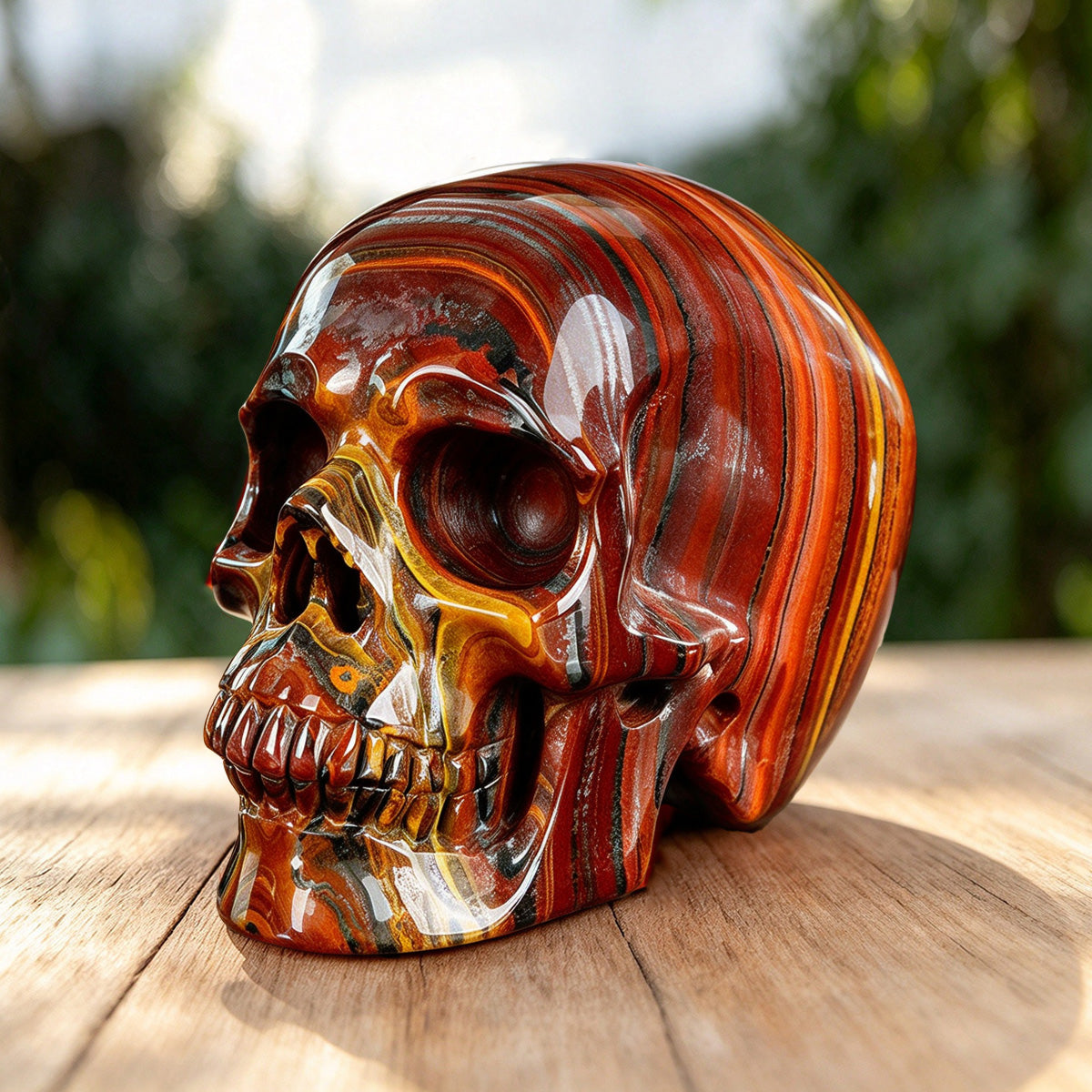 4.5" Tiger Iron Crystal Skull Carving  #SKH45020
