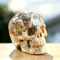 3.0" Crazy Agate Human Skull Carving  #SKH30001