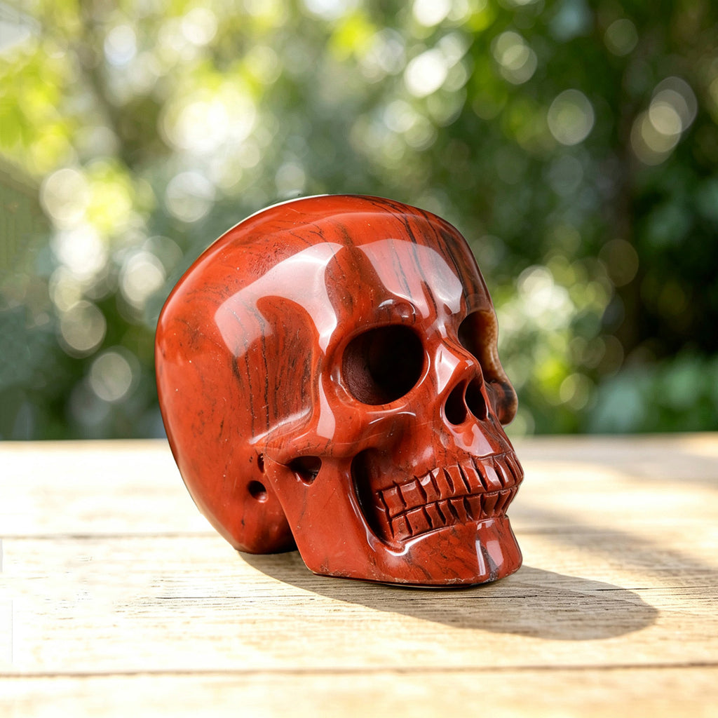 2.2" Red Jasper Crystal Skull Carving  #SKH22022