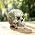 2.2" Nine Dragon Jade Human Skull Carving  #SKH22007