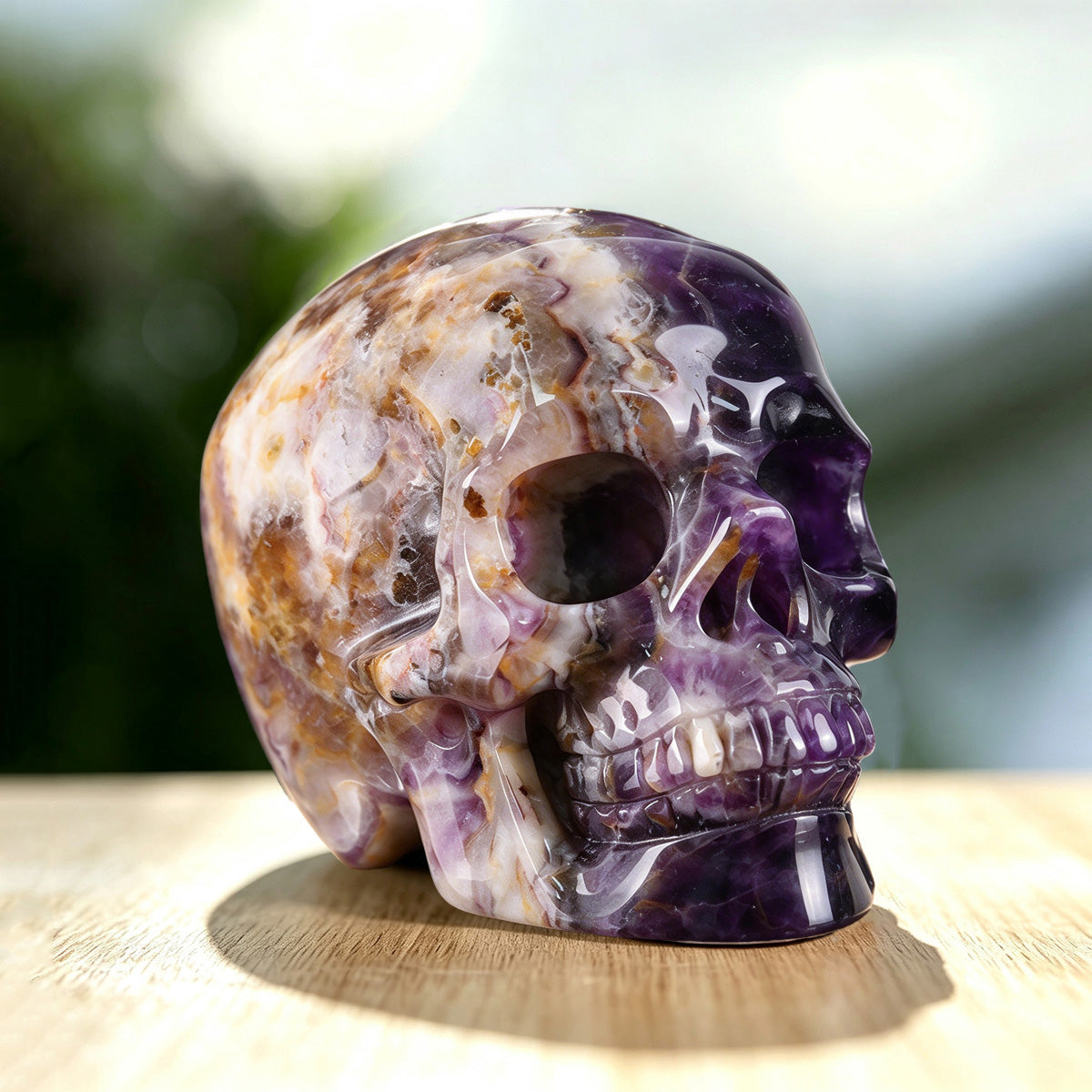 3.0" Dream Amethyst Crystal Skull Carving  #SKH30078