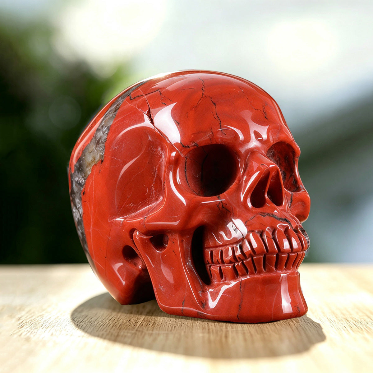 3.0" Red Jasper Crystal Skull Carving  #SKH30076