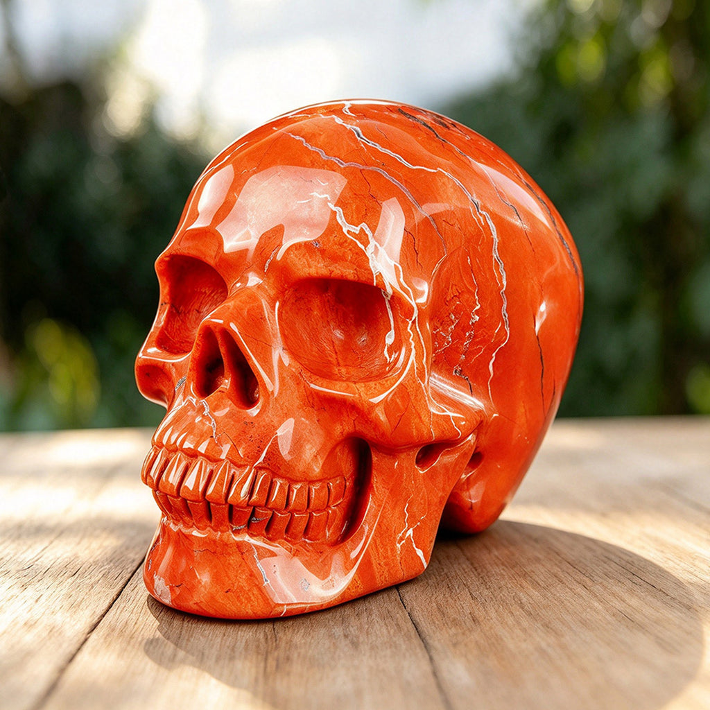 4.5" Red Jasper Crystal Skull Carving  #SKH45016