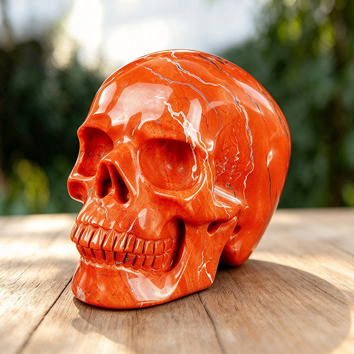 4.5" Red Jasper Crystal Skull Carving  #SKH45016