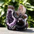 6.6" Druzy Agate Geode Carving  #GDC0008
