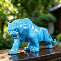 12.0" Synthetic Turquoise Leopard Carving  #CTC0065