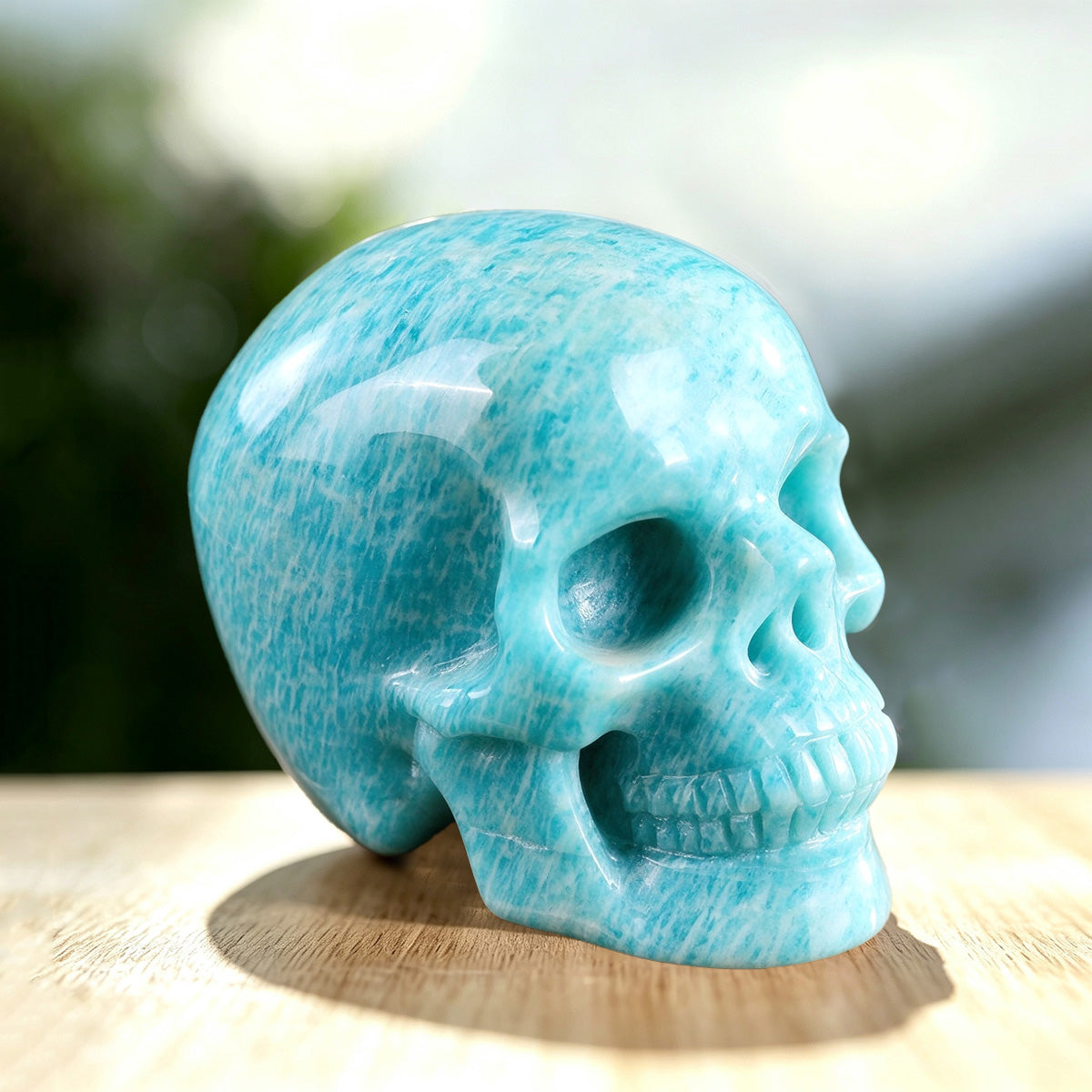 3.0" Amazonite Crystal Skull Carving  #SKH30111