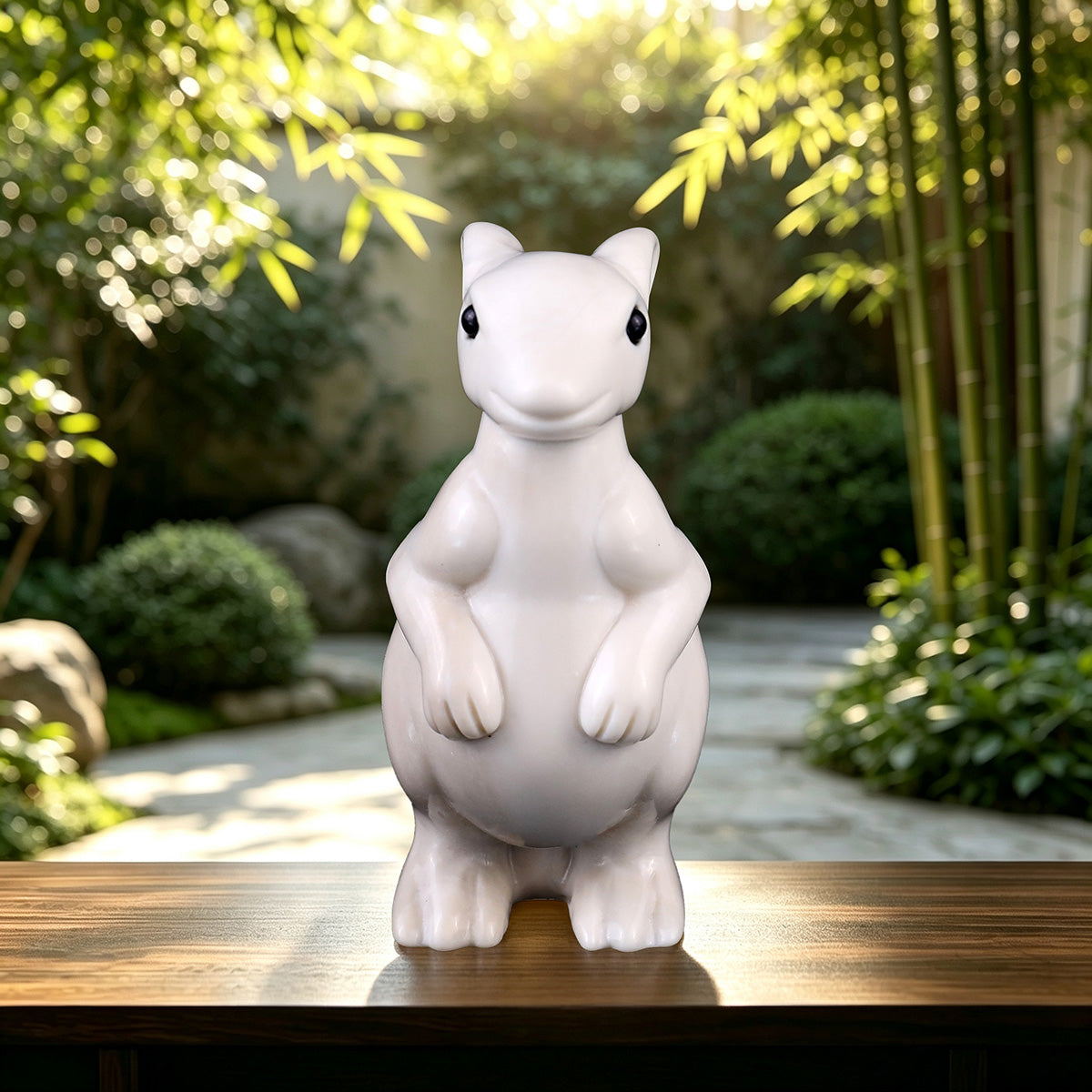 1.9" Ivory Jade Kangaroo Carving  #CHA0006