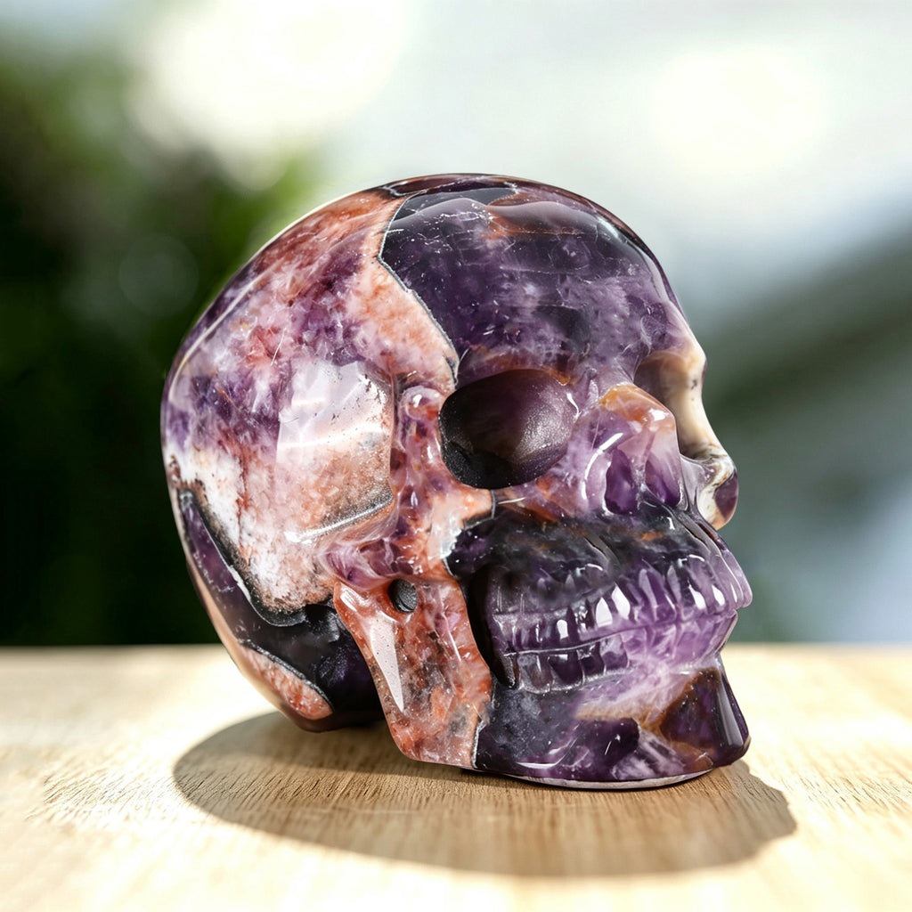 3.0" Dream Amethyst Crystal Skull Carving  #SKH30044