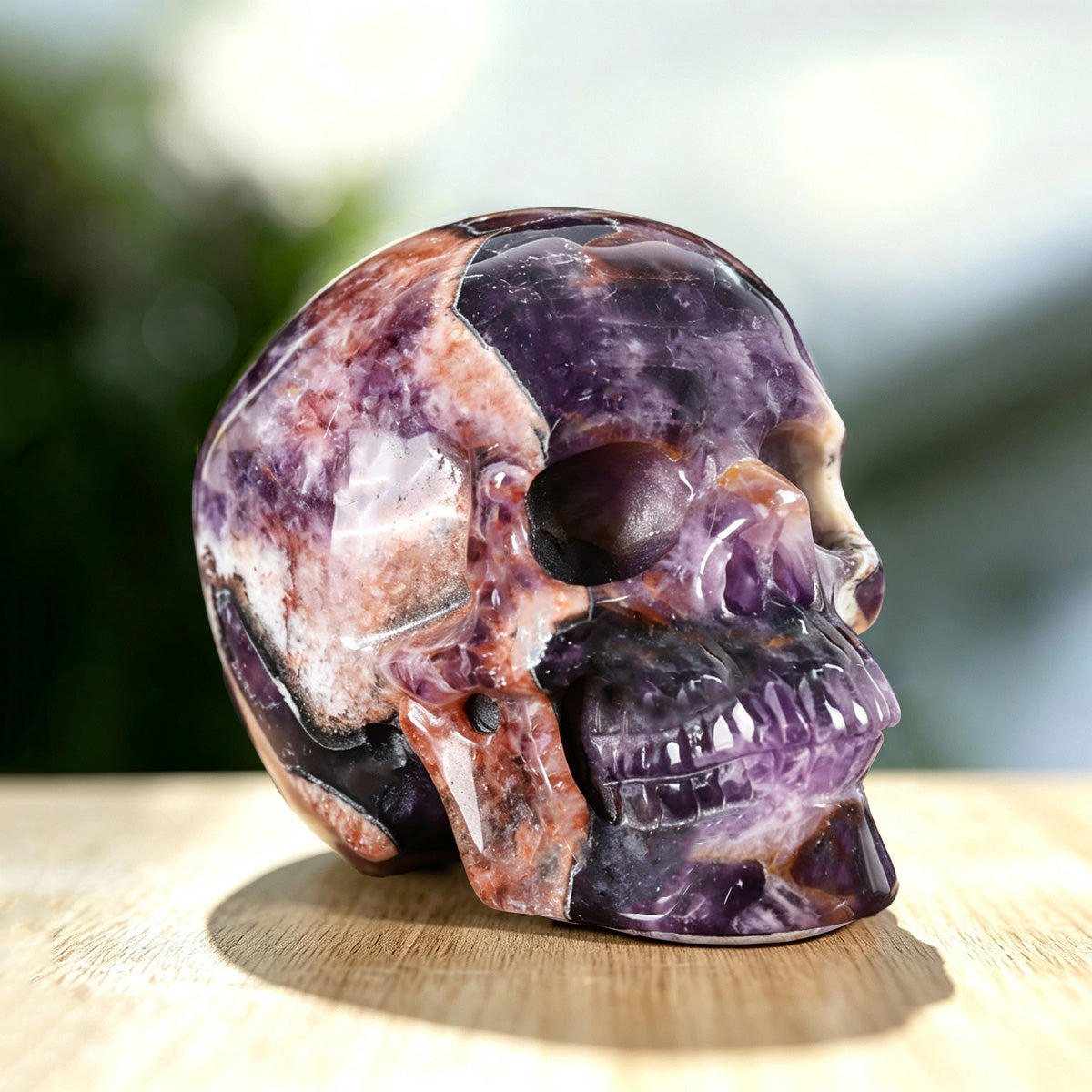 3.0" Dream Amethyst Crystal Skull Carving  #SKH30044