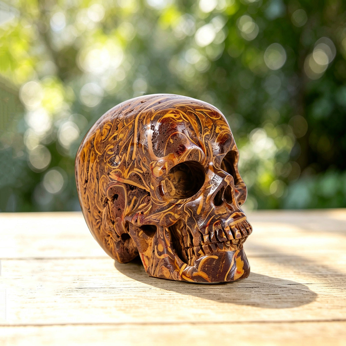 2.2" Elephant Skin Jasper Crystal Skull Carving  #SKH22031