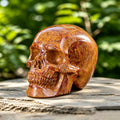 7.0" Elephant Skin Jasper Human Skull Carving  #SCS0015
