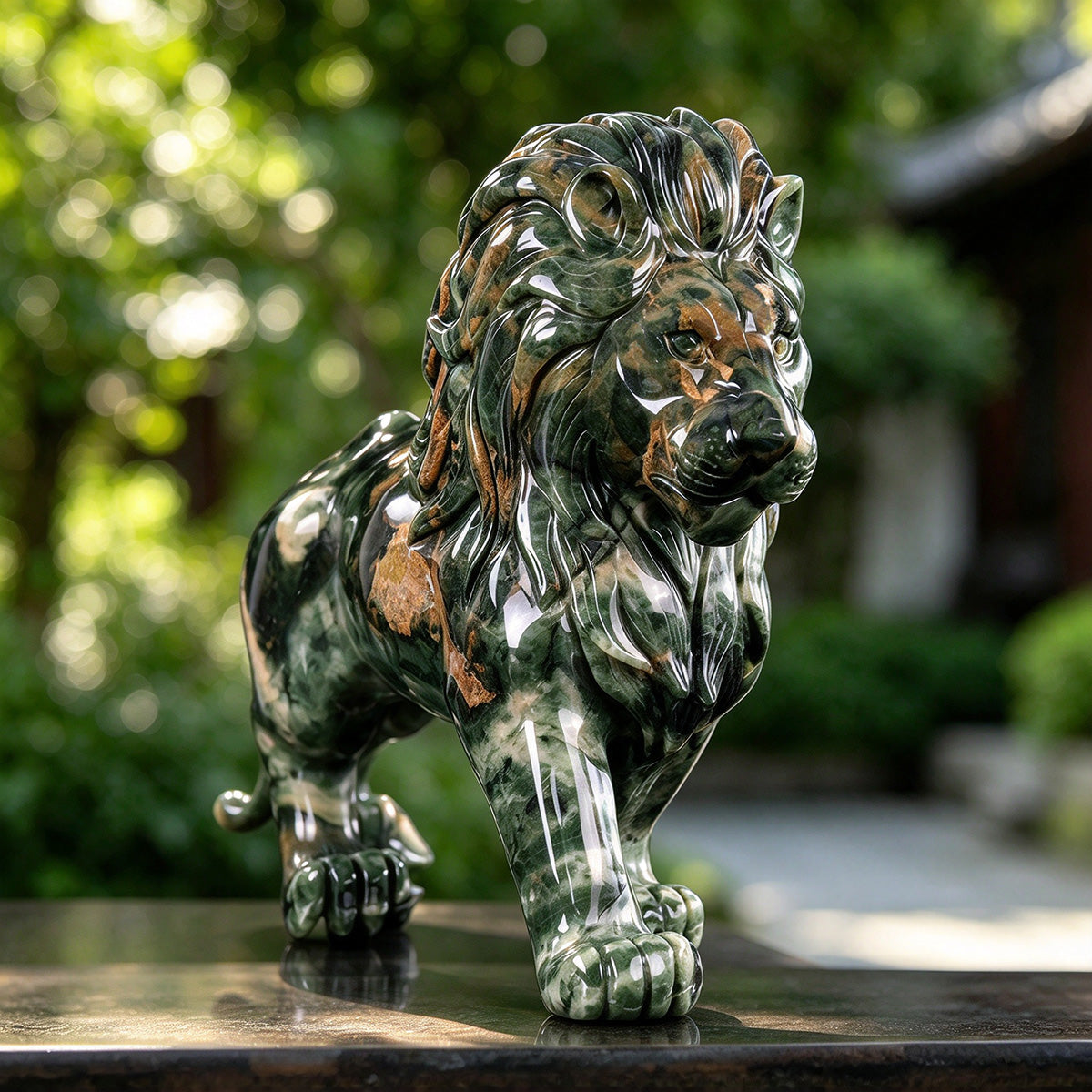 13.0" Jiulong Jade Lion Carving  #CTC0050