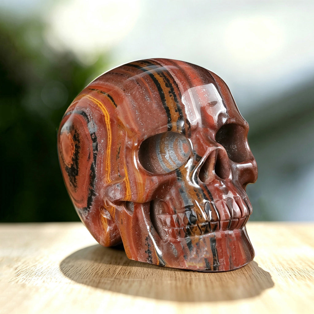 3.0" Tiger Iron Crystal Skull Carving  #SKH30043