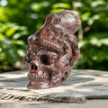 4.2" Leopard Jasper Octopus & Skull Carving  #SCS0010