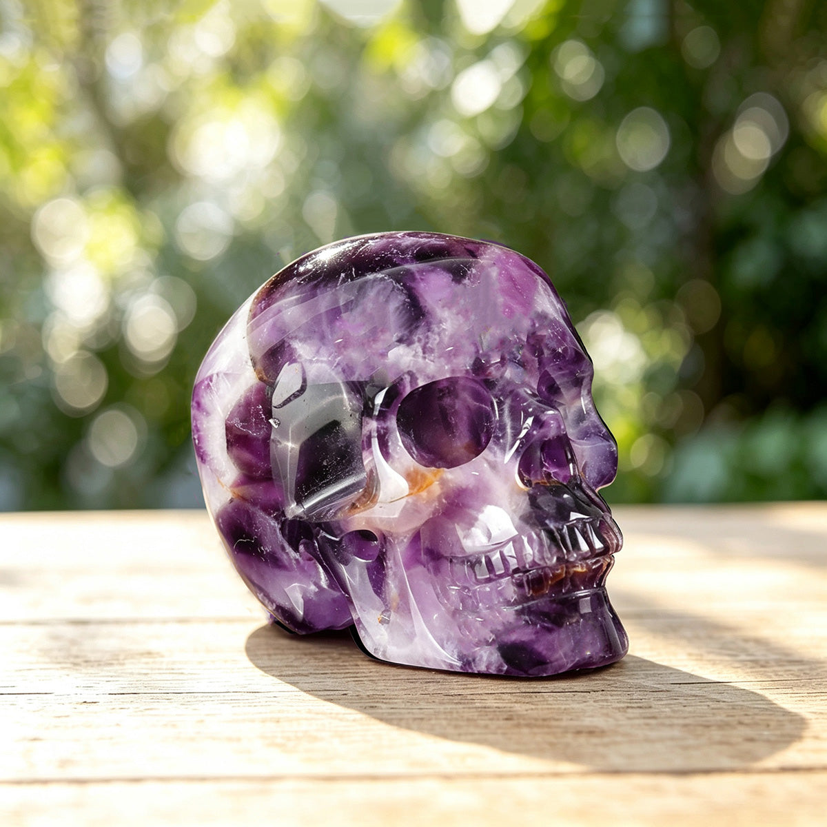 2.2" Amethyst Human Skull Carving  #SKH22019