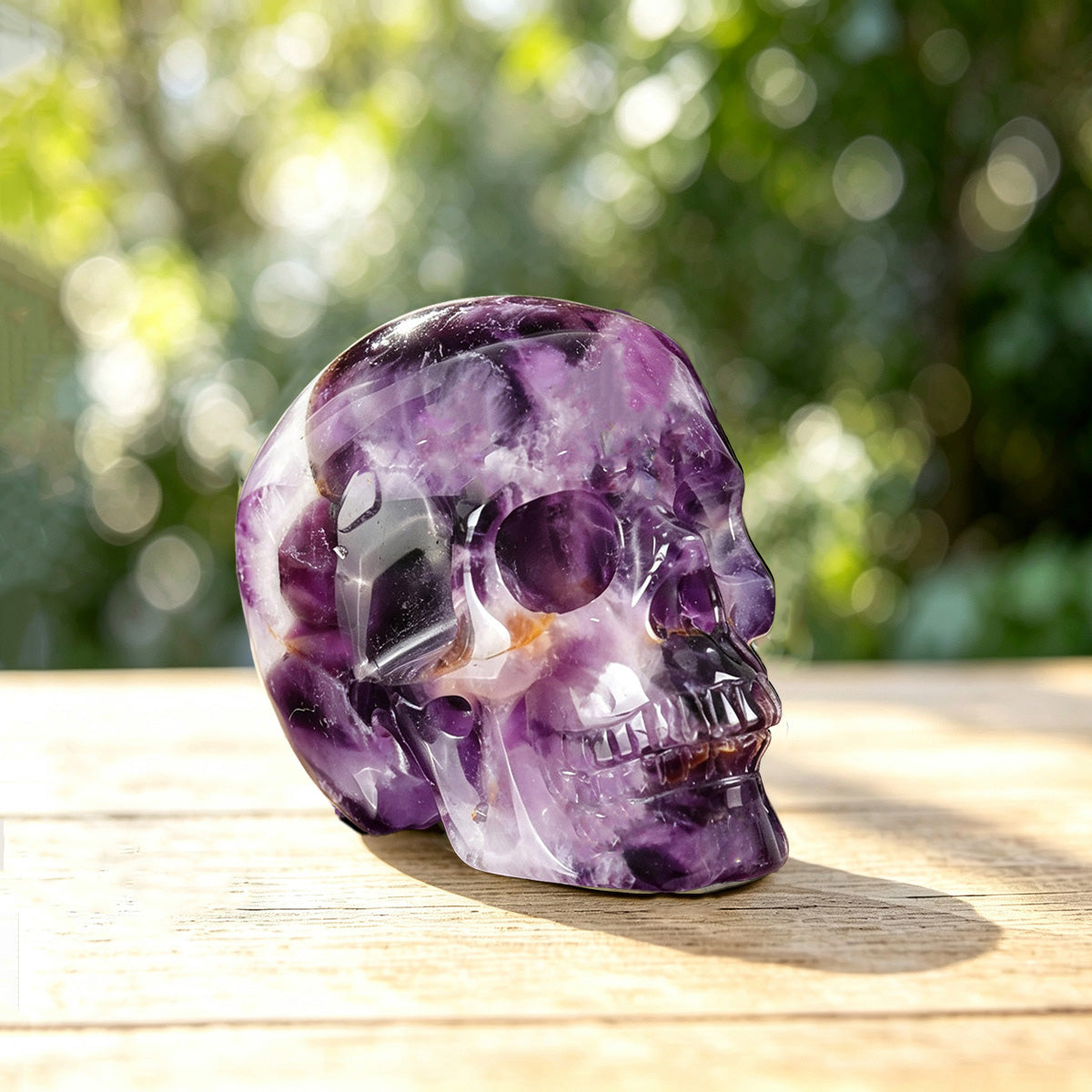 2.2" Amethyst Crystal Skull Carving  #SKH22019