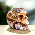 3.0" Red Crazy Lace Agate Crystal Skull Carving  #SKH30033