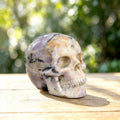 2.2" White Opal Crystal Skull Carving  #SKH22066