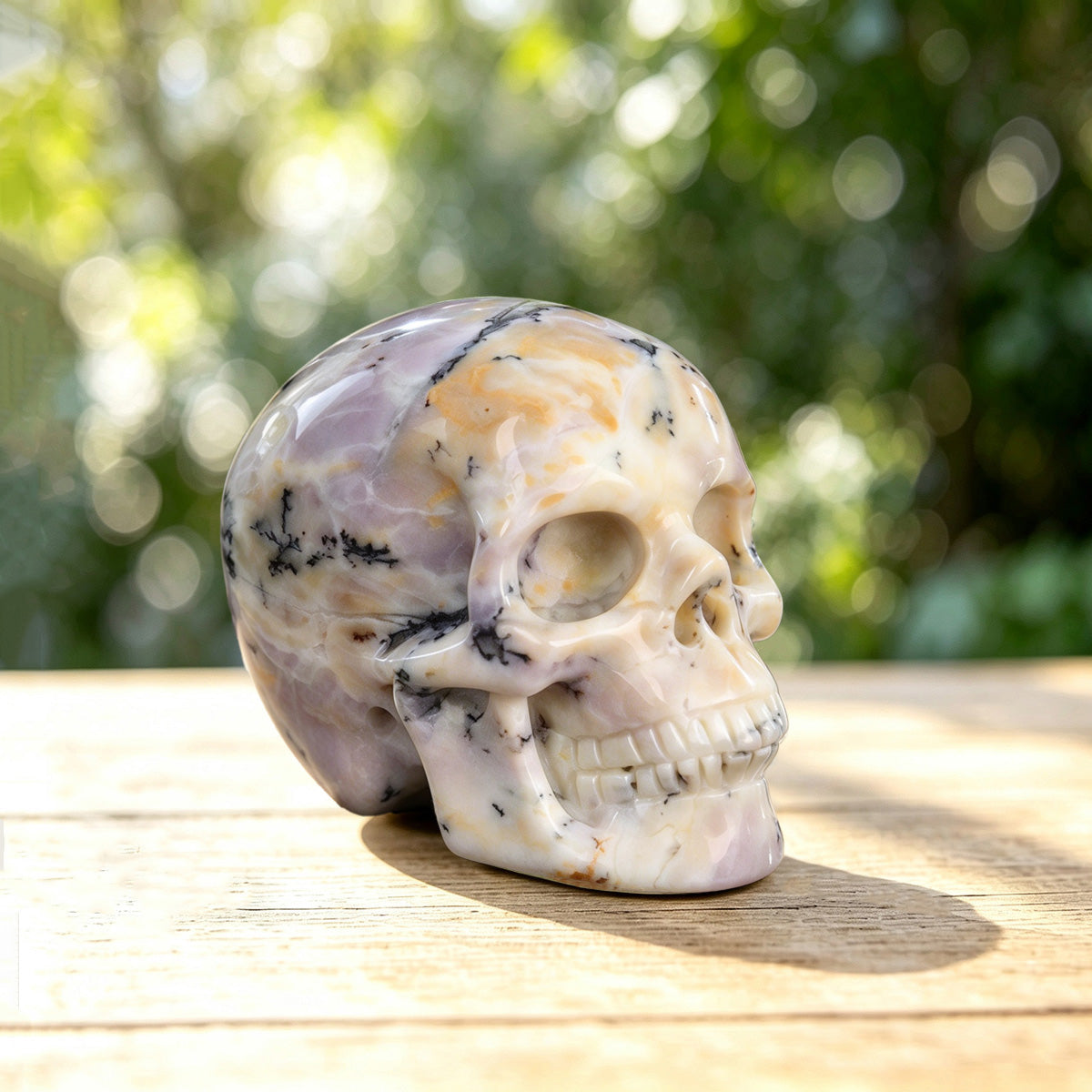 2.2" White Opal Crystal Skull Carving  #SKH22066