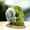 3.0" Xiuyan Jade Crystal Skull Carving  #SKH30049