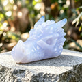 3.3" Blue Chalcedony Dragon Skull Carving  #CSC0003