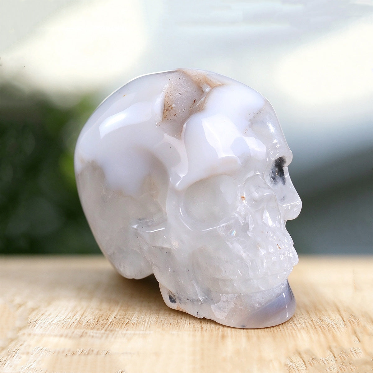 3.0" Geode Agate Crystal Skull Carving  #SKH30109