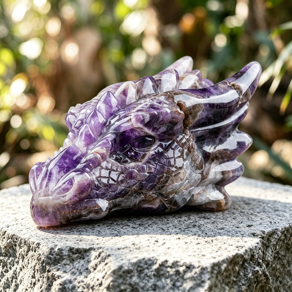 6.0" Amethyst Dragon Skull Carving  #CSC0004