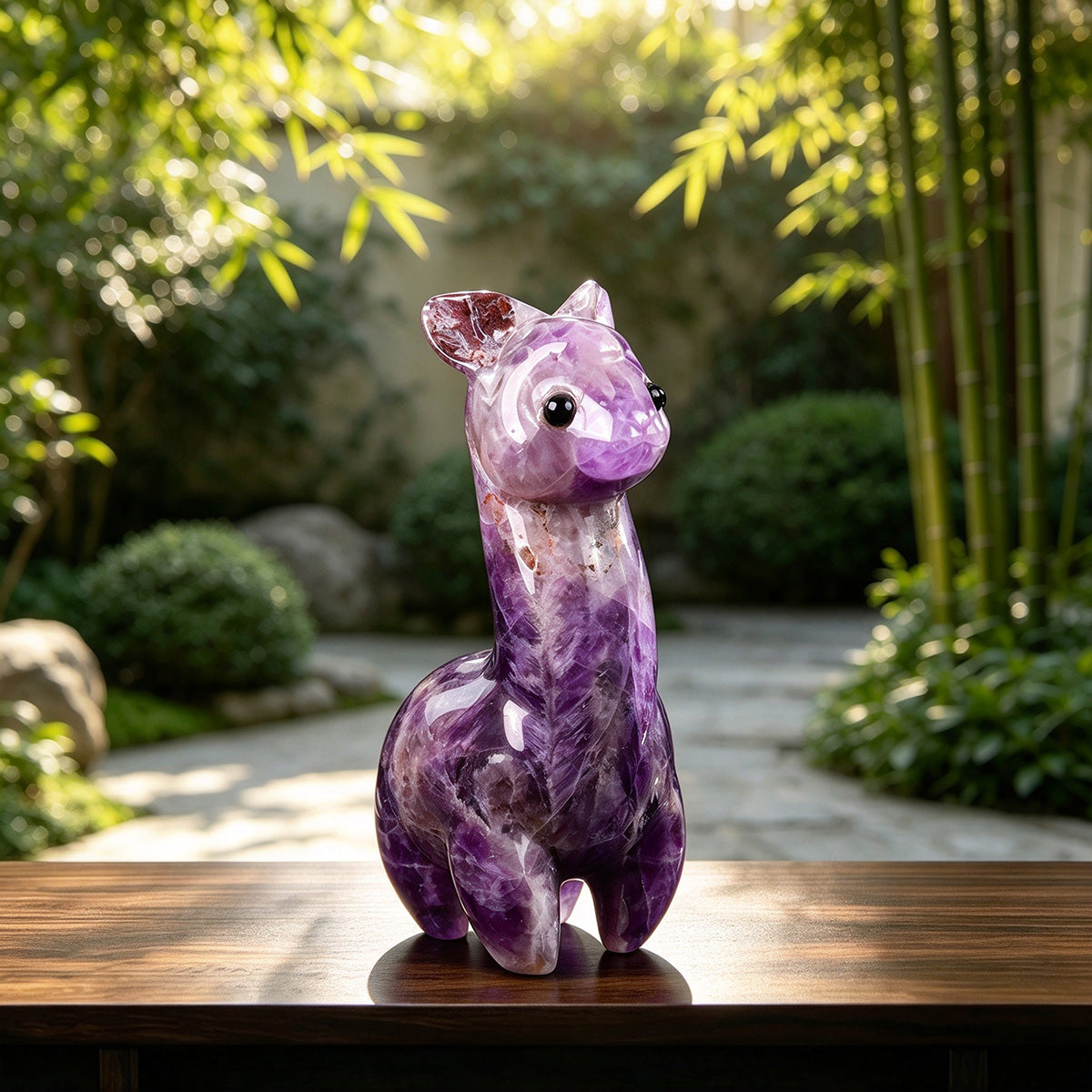 1.4" Amethyst Alpaca Carving  #CHA0033