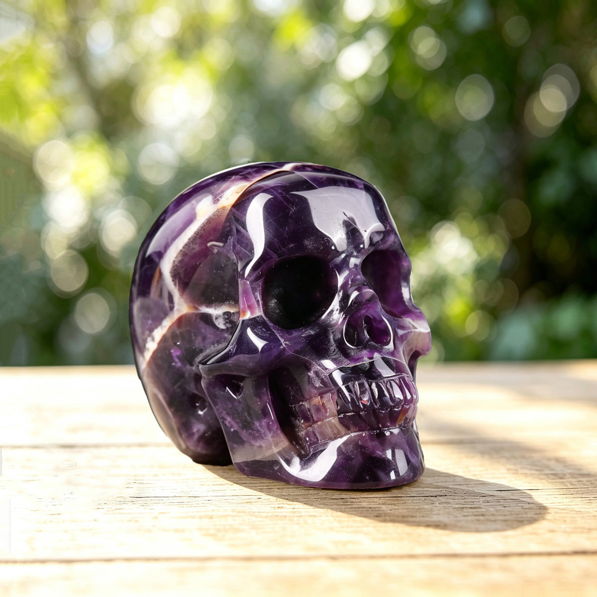 2.2" Amethyst Crystal Skull Carving  #SKH22025
