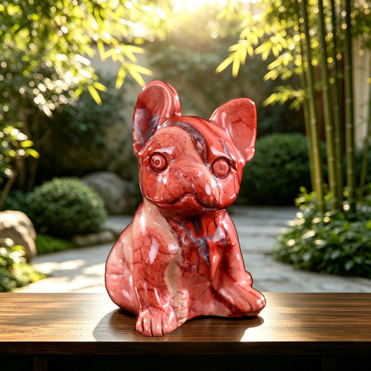 1.9" Red Jasper Dog Carving  #CHA0008