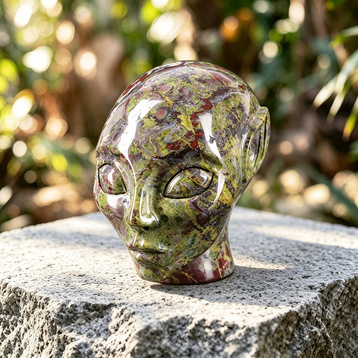 3.0" Dragon Blood Alien Skull Carving  #CSC0010