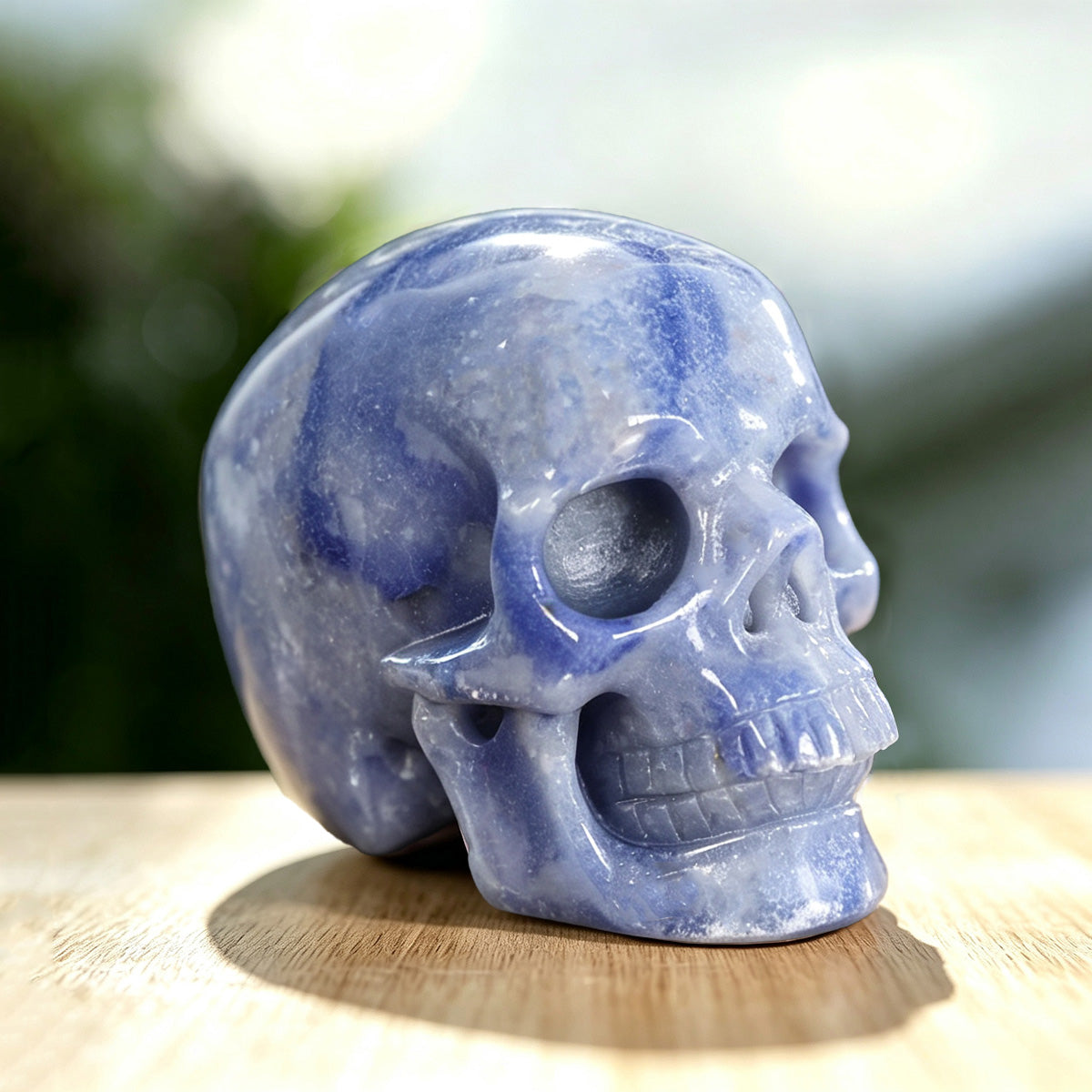 3.0" Blue Aventurine Crystal Skull Carving  #SKH30065