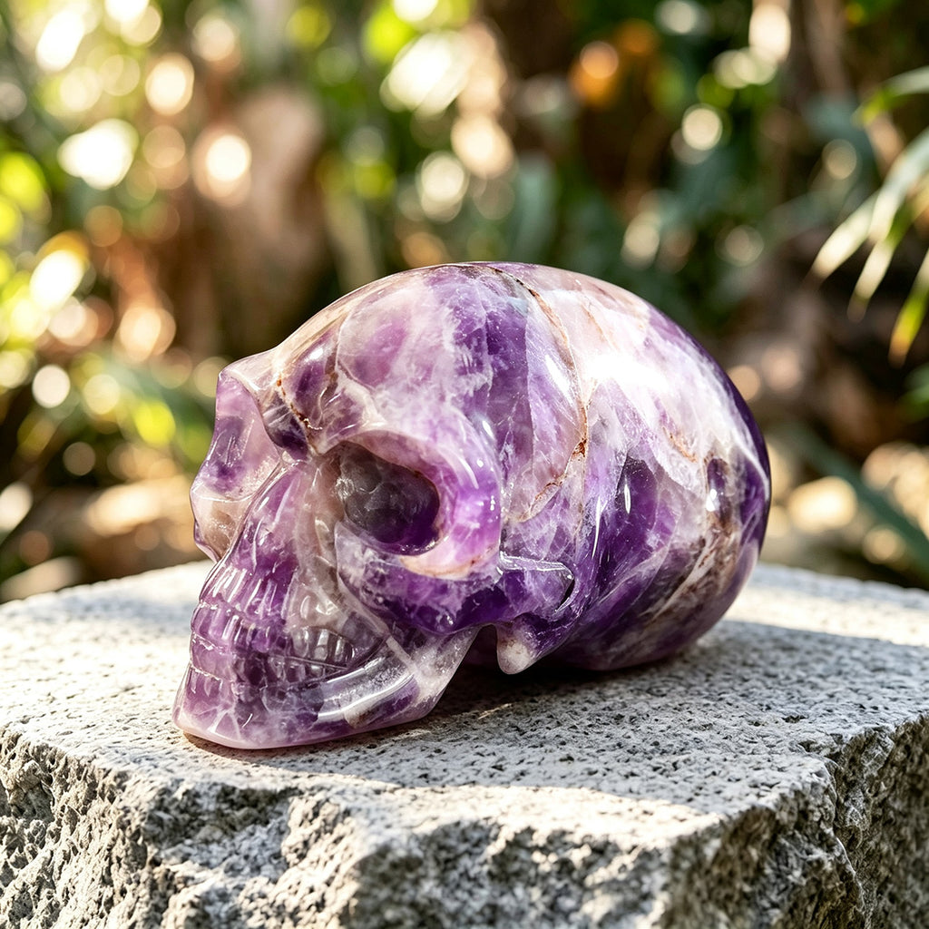 3.9" Amethyst Alien Skull Carving  #CSC0009